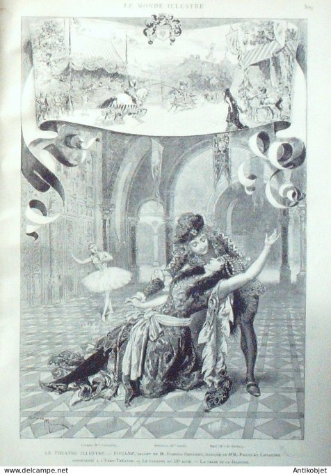 Le Monde illustré 1886 n°1546 Etats-Unis New York Brooklyn statue Liberté Boissière (78) Orphelinat 