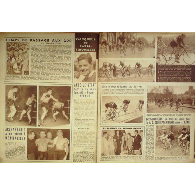 Miroir Sprint 1950 #  201 17 Avr Le Strat Ladoumegue Archambault Bonnardel Van Steenb