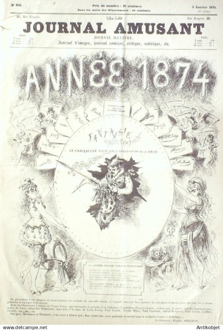 Le Journal Amusant 1874 #  905 Britannicus à la Comedie Française Stop