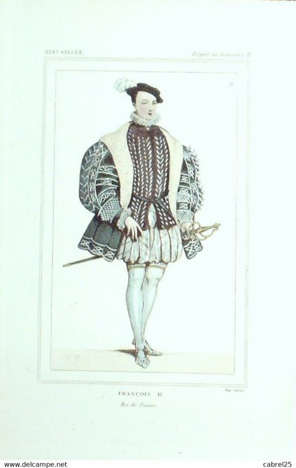 Figure d'histoire FRANCOIS II roi de France 16ème 1852