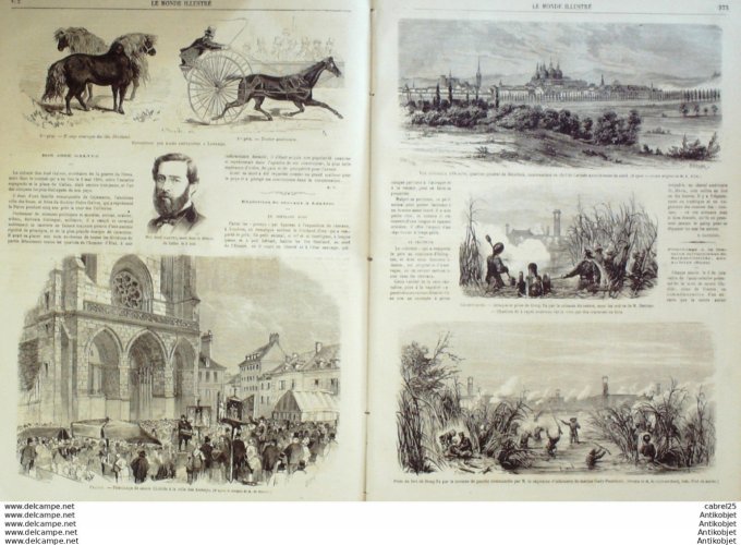 Le Monde illustré 1866 n°479 Italie Bologne Andelys (27) Chili Callao Egypte Alexandrie Marseille (1
