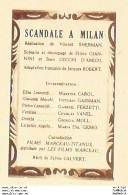 Scandale à Milan Martine Carol Vittorio Gassman Charles Vanel