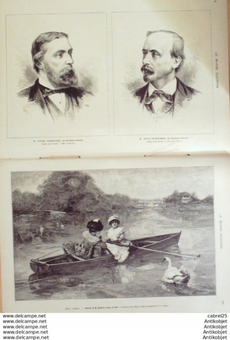 Le Monde illustré 1881 n°1290 Pasteur Théâtre Marigny Victor Cherruliez Sully Prudhomme
