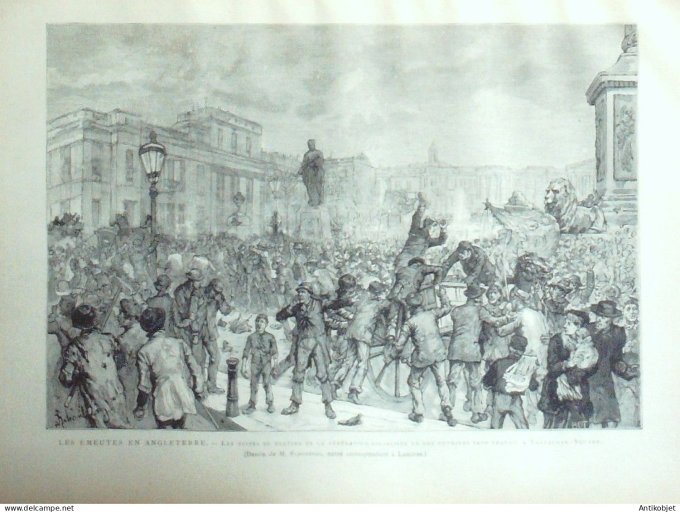 Le Monde illustré 1886 n°1508 Chantilly (60) Madagascar Hovas Trafalgar-Square