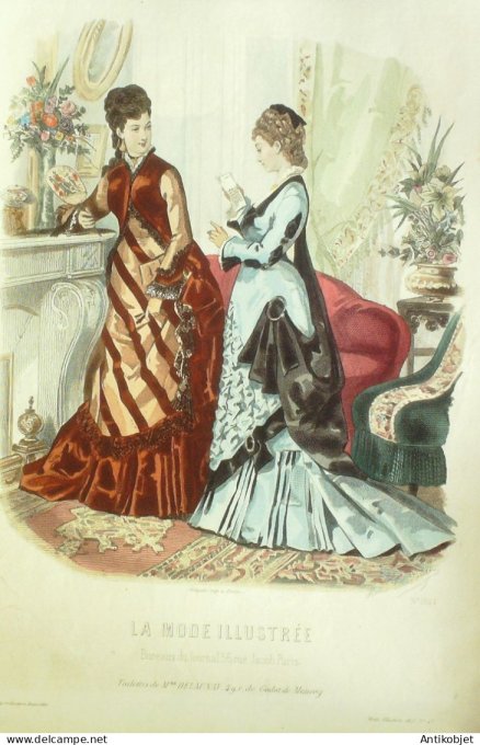 Gravure Mode illustree 1875 # 47 (Old Fashion plate)