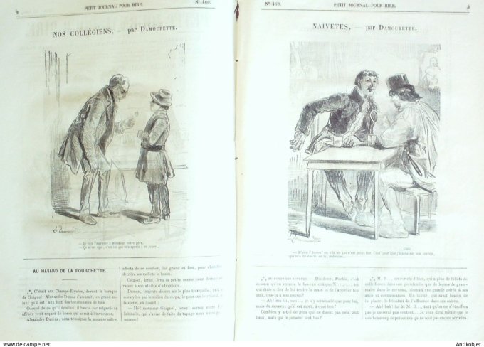 Petit journal pour Rire 1863 # 460 Nos Collegiens Damourette