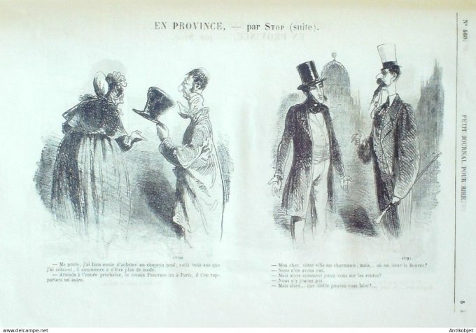 Petit journal pour Rire 1863 # 460 Nos Collegiens Damourette