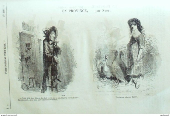 Petit journal pour Rire 1863 # 460 Nos Collegiens Damourette