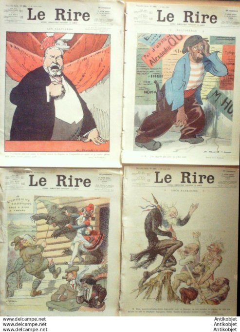 Le Rire 1914 lot 4 revues Willette Leandre Plumet Roubille Flores Mirande Prejelan