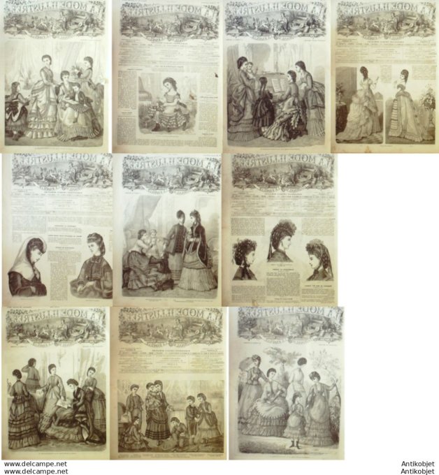 Mode illustree 1871 Lot de 10 journaux