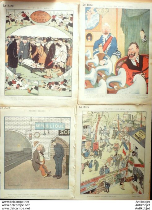 Le Rire 1914 lot 4 revues Willette Leandre Plumet Roubille Flores Mirande Prejelan