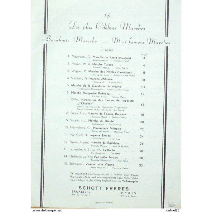 Marches 15 Piano/Violon 1955