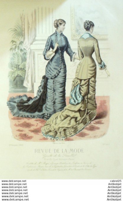 Gravure Mode La Gazette 1880 # 460 (Old Fashion plate)