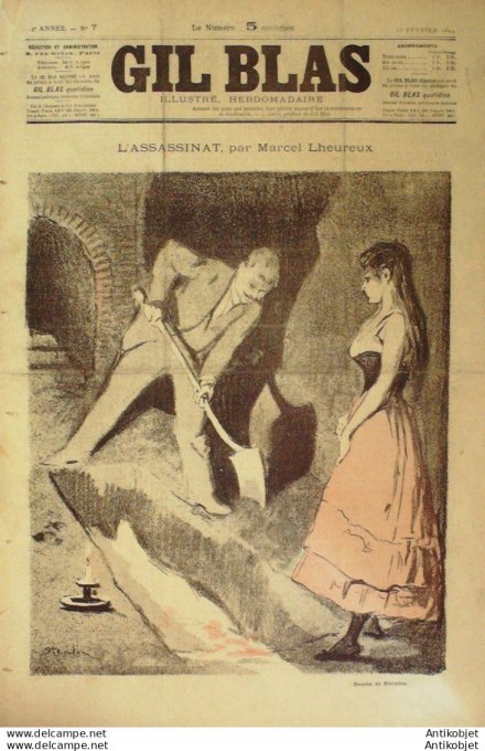 Gil Blas 1894 n°07 Marcel LHEUREUX Marie KRYSINSKA Jean RICHEPIN Paul TILLIER