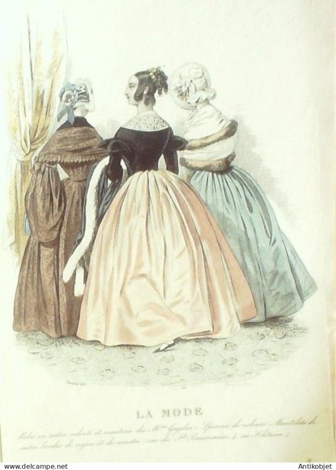 Gravure La mode 1837 # 541 (aquarelle old Fashion plate)