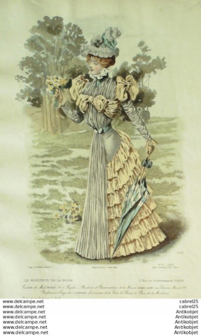 Gravure Mode Le Moniteur 1897 # 15 (Old Fashion plate)