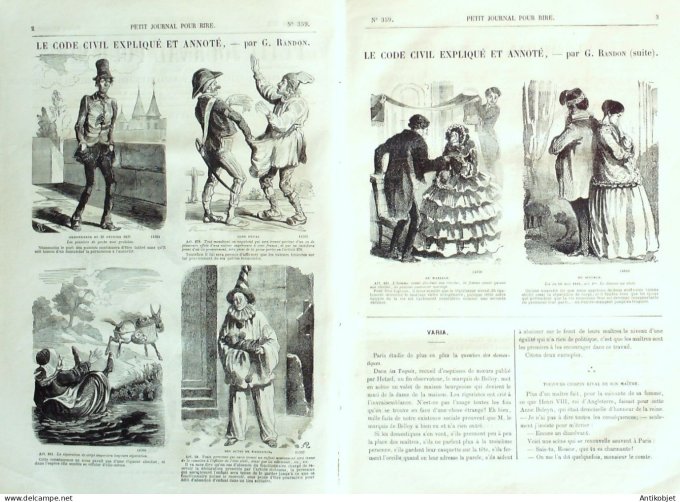 Petit journal pour Rire 1862 # 359 Les Cochers et les voitures Marcelin