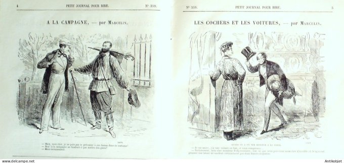 Petit journal pour Rire 1862 # 359 Les Cochers et les voitures Marcelin