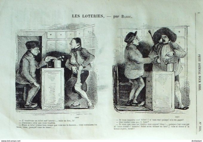 Petit journal pour Rire 1862 # 359 Les Cochers et les voitures Marcelin