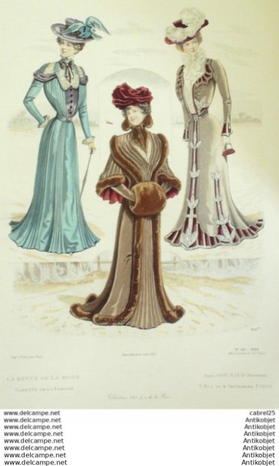 Gravure Mode La Gazette 1899 # 48 (Old Fashion plate)