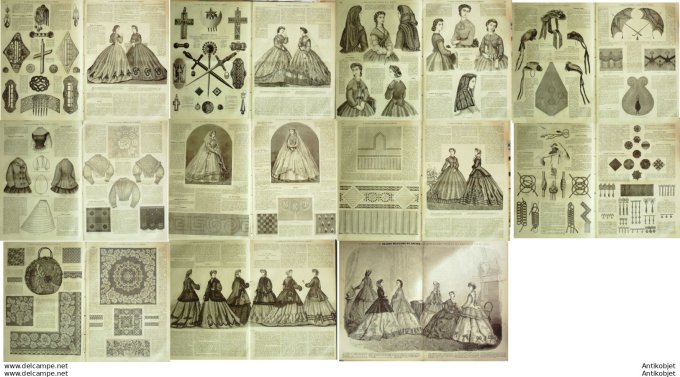 Mode illustree 1865 Lot de 10 journaux