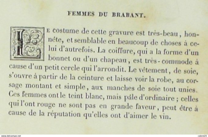 Belgique BRABANT Villageoise 1859