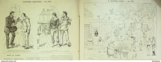 La Caricature 1885 #288 Draner Caran d'Ache Jeannik roman Louis Morin Robida Gino Job