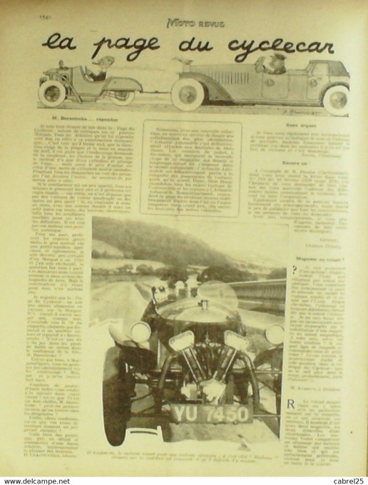 Moto Revue 1929 n° 352 Trimonet Monet Goyon Syclecar Olympia Show Bsa A500
