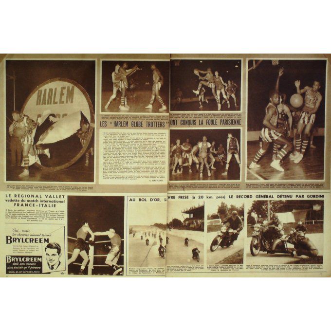 Miroir Sprint 1950 n° 208 5/6 REMY CARON BONNET LOGNAY HARLEM GLOBE TROTTERS