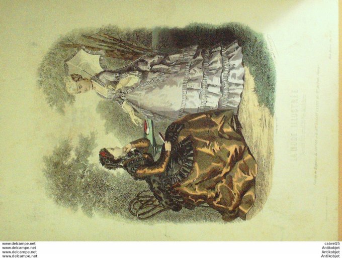 Gravure de mode La Mode illustrée 1873 n°26 (Maison Bréant-Castel)