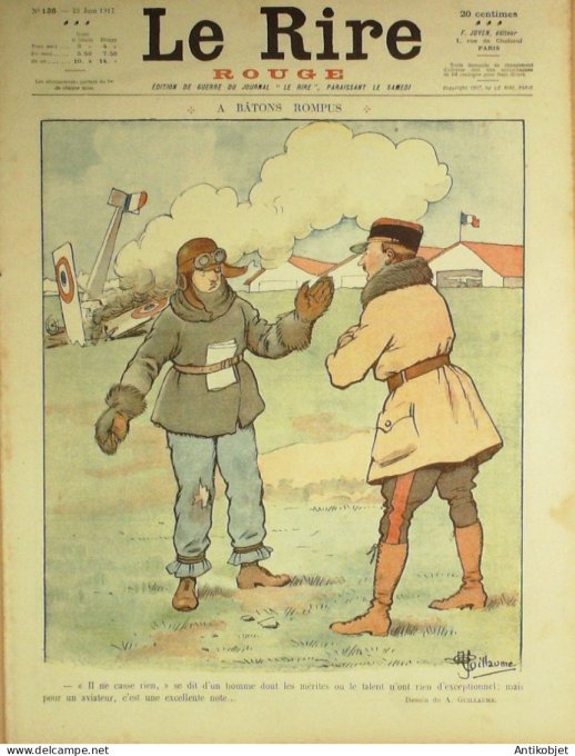 Le Rire Rouge 1917-06-23 # 136 Journal humoristique Ed.Originale Le Poilu l'embusque