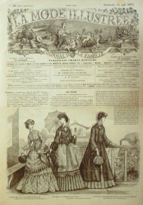 Journal Mode illustrée 1870 # 20 Costumes de voyage