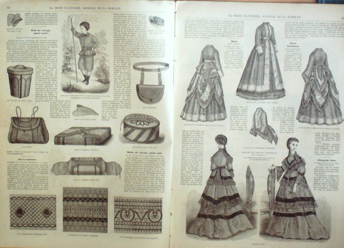 Journal Mode illustrée 1870 # 20 Costumes de voyage