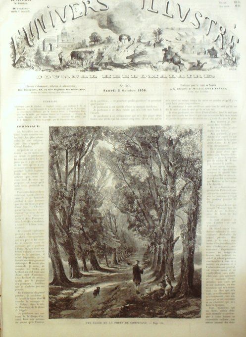 L'Univers illustré 1858 #  20 Compiègne (60) Italie Milan Château et hôpital