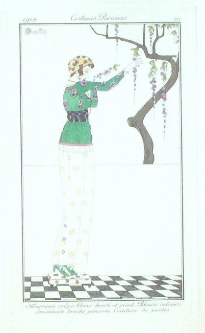 Martin Charles Pochoir Mode Art Deco n°  20-1912  Journal des Dames