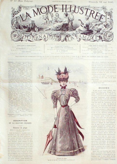 La Mode illustrée journal 1897 n° 20 Toilette de plage