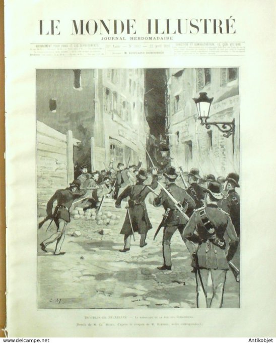 Le Monde illustré 1893 n°1882 Colombie San Sébastian Rio-Hacha Santa-Martha Bruxelles troubles