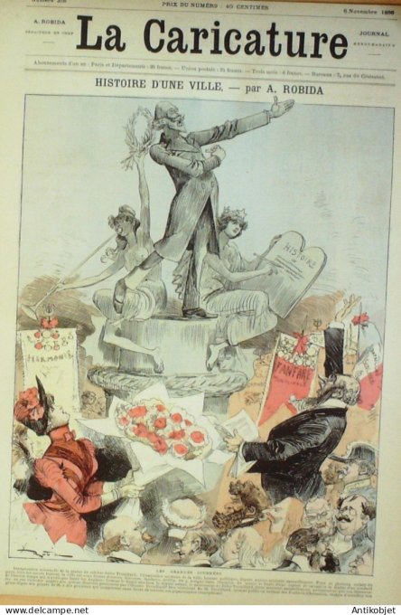 La Caricature 1886 #358 Histoire d'une ville Robida Draner loys Trock