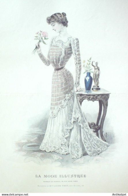 Gravure Mode illustree 1900 # 11 (Old Fashion plate) RARE