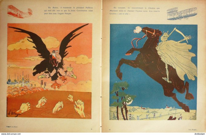 L'Assiette au beurre 1908 # 405 L'année revue d'en haut vole Wright Ostoya