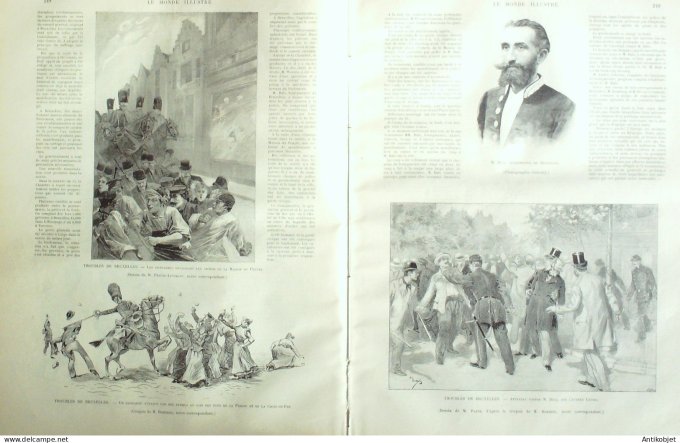 Le Monde illustré 1893 n°1882 Colombie San Sébastian Rio-Hacha Santa-Martha Bruxelles troubles