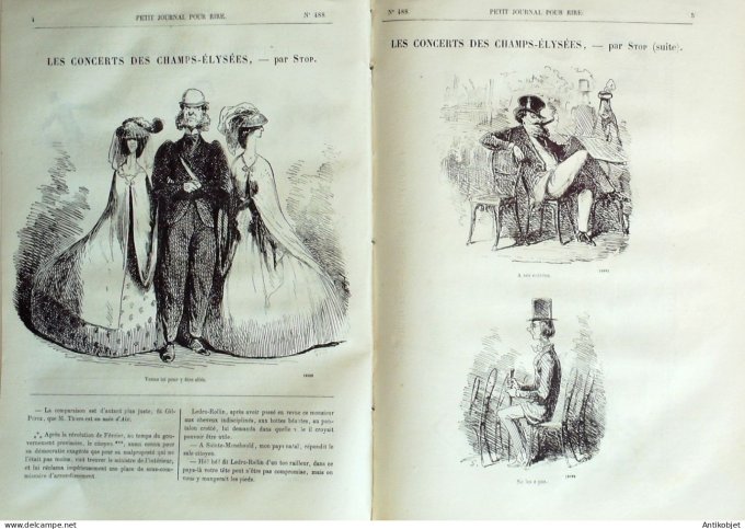 Petit journal pour Rire 1864 # 488 Canotiers Grevin