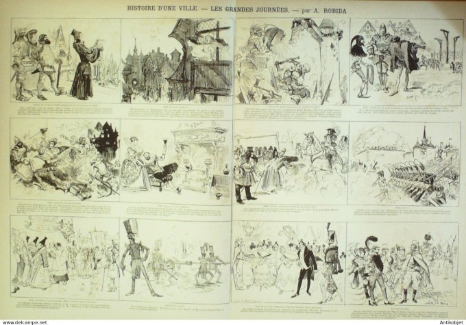 La Caricature 1886 #358 Histoire d'une ville Robida Draner loys Trock