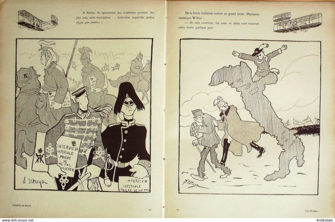 L'Assiette au beurre 1908 # 405 L'année revue d'en haut vole Wright Ostoya