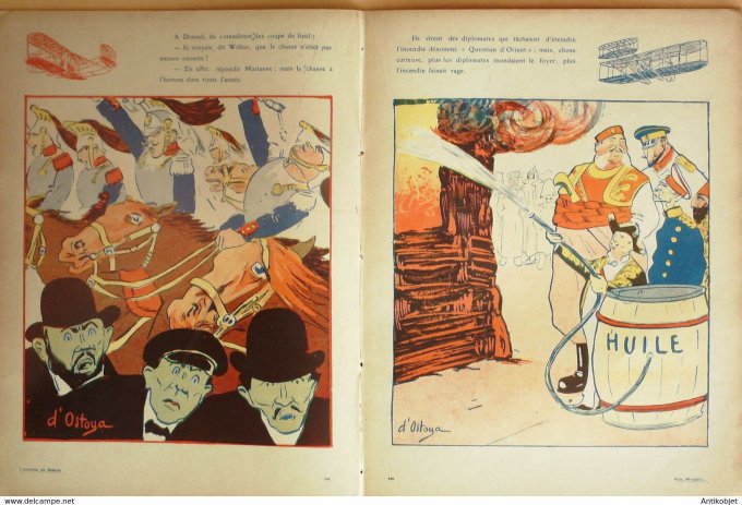 L'Assiette au beurre 1908 # 405 L'année revue d'en haut vole Wright Ostoya