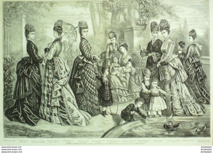 Gravure de mode La Mode illustrée (Maison Fladry) Toillettes d'Automne