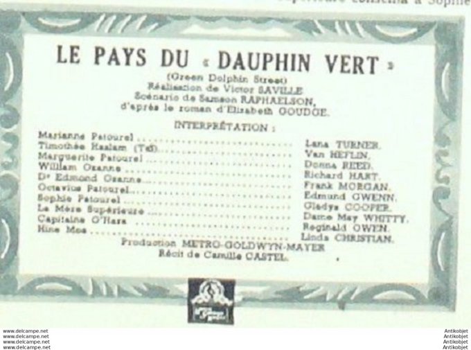 Le pays du Dauphin Vert Richard Hart Lana Turner Reginal Owen