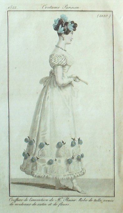 Gravure Mode Costume Parisien 1822 # 2120 (eau forte old Fashion plate