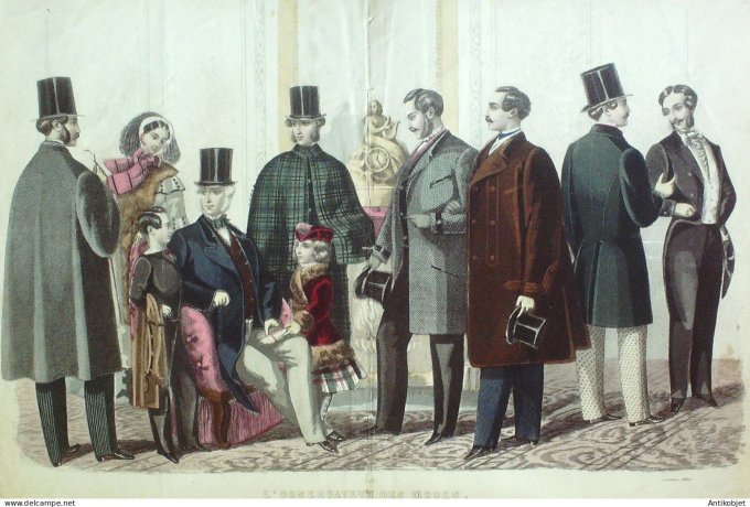 Gravure Mode L'Observateur 1860- 1 (Old Fashion plate) rare
