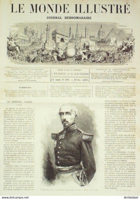 Le Monde illustré 1870 n°710 Seine bassin Suresnes (92) Bondy (93) Paris assiégé Jardins des Plantes